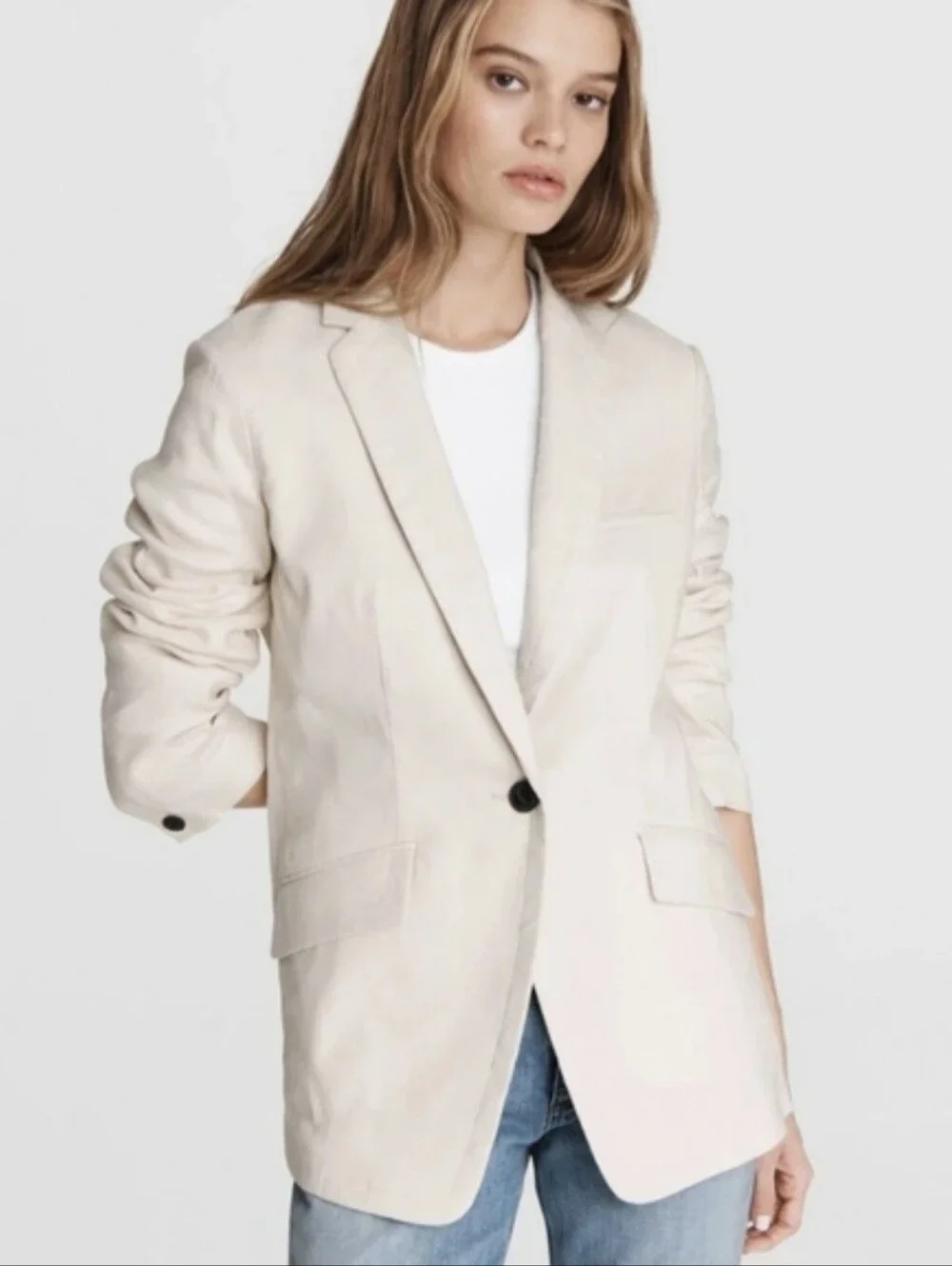 Rag & Bone Blazer / Jacket Margot Ivory Linen Size 8